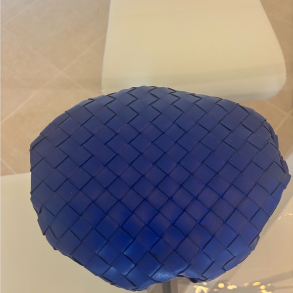 Cobalt Blue Woven Vegan Clutch Removable Strap - Picture 5 of 15